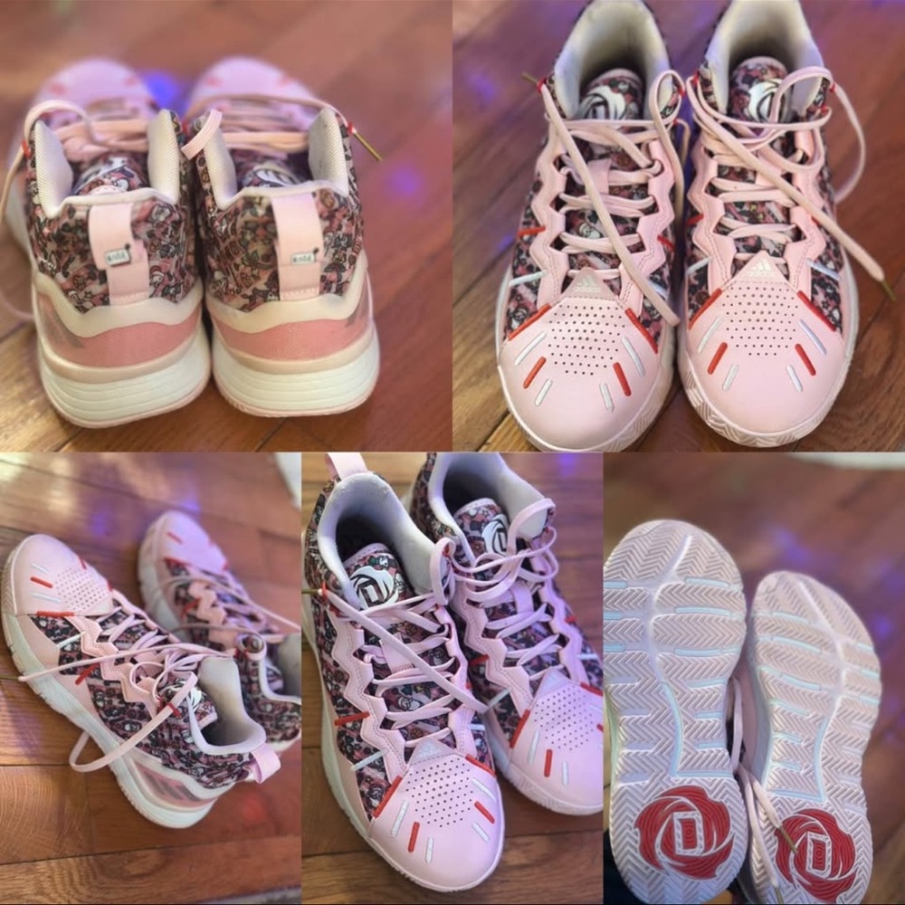 adidas Floral Athletic Shoes - Pink and Red